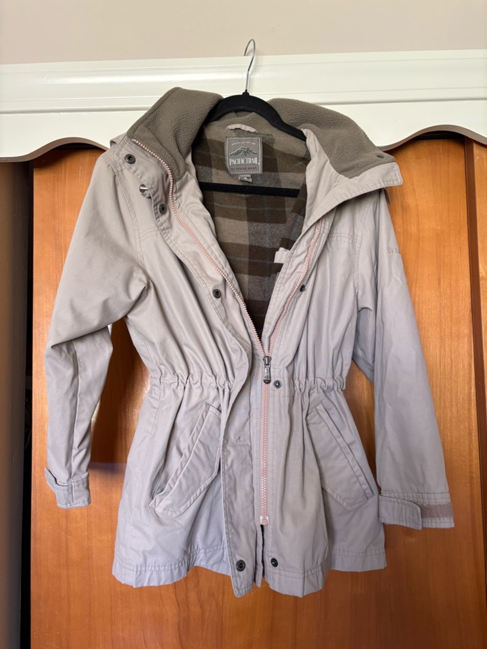 Pacific Trail Light Beige Utility Anorak Jacket with Hood